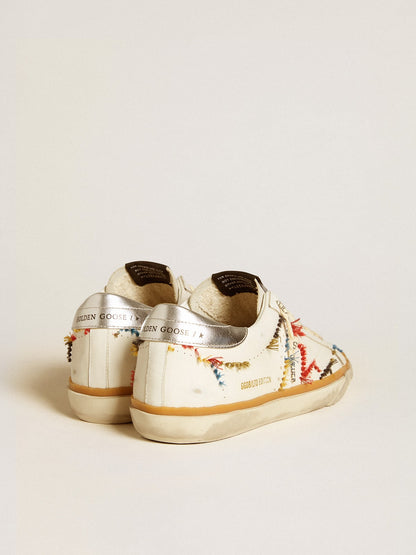 Women’s Super-Star LTD with perforated star and metallic leather heel tab - Golden Goose Women