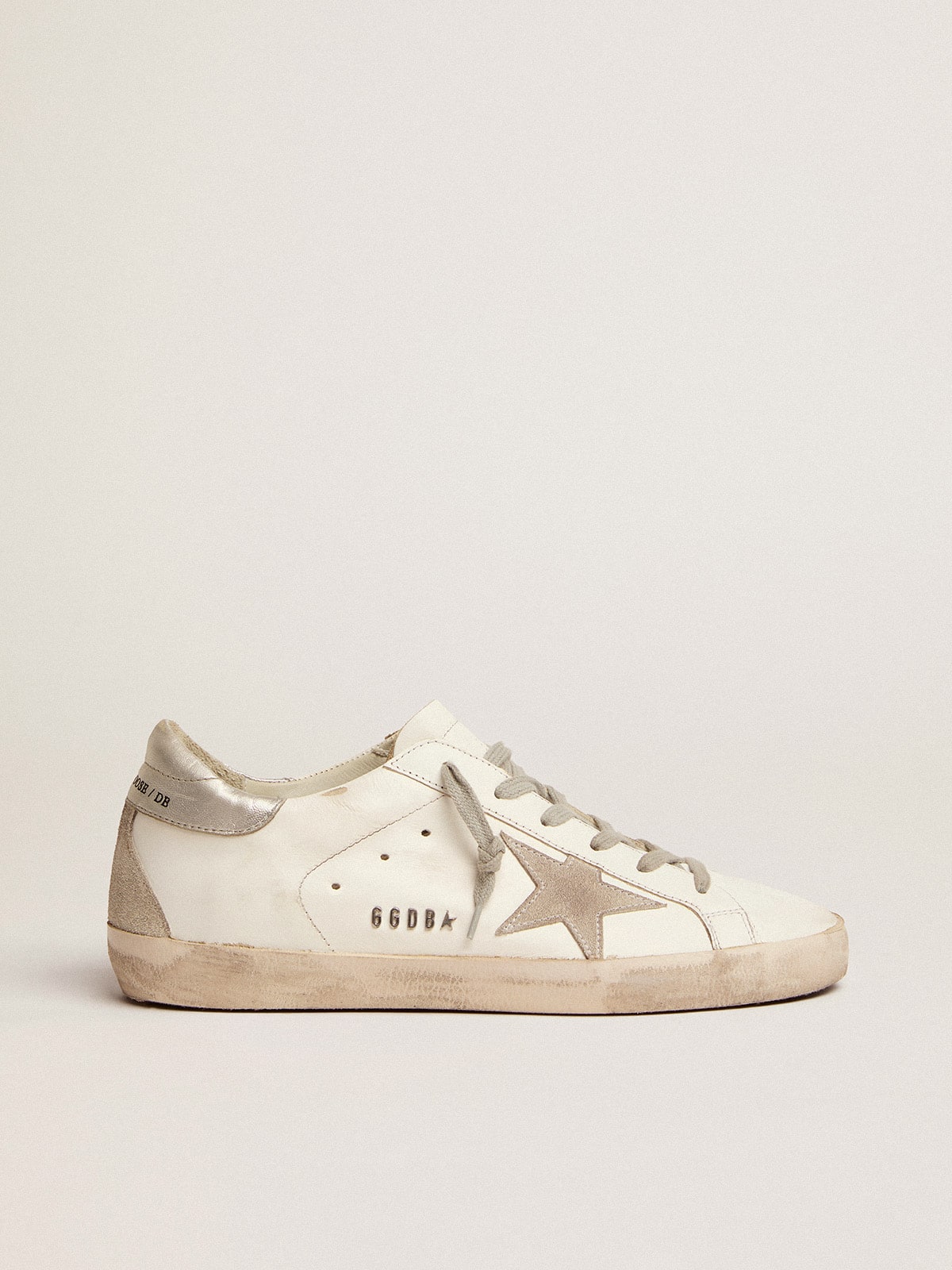Women's Super-Star with silver heel tab and metal stud lettering - Golden Goose Women