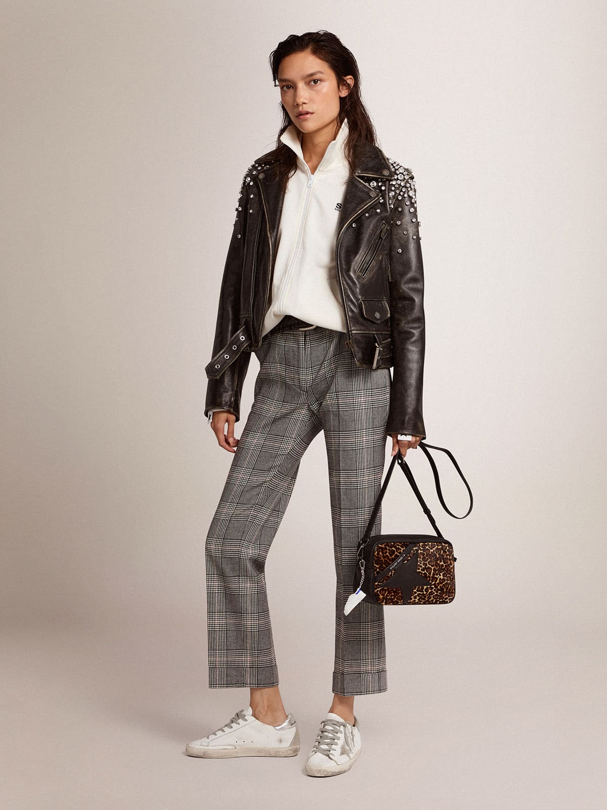 Women's Super-Star with silver heel tab and metal stud lettering - Golden Goose Women