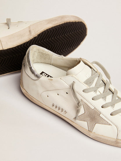 Women's Super-Star with silver heel tab and metal stud lettering - Golden Goose Women