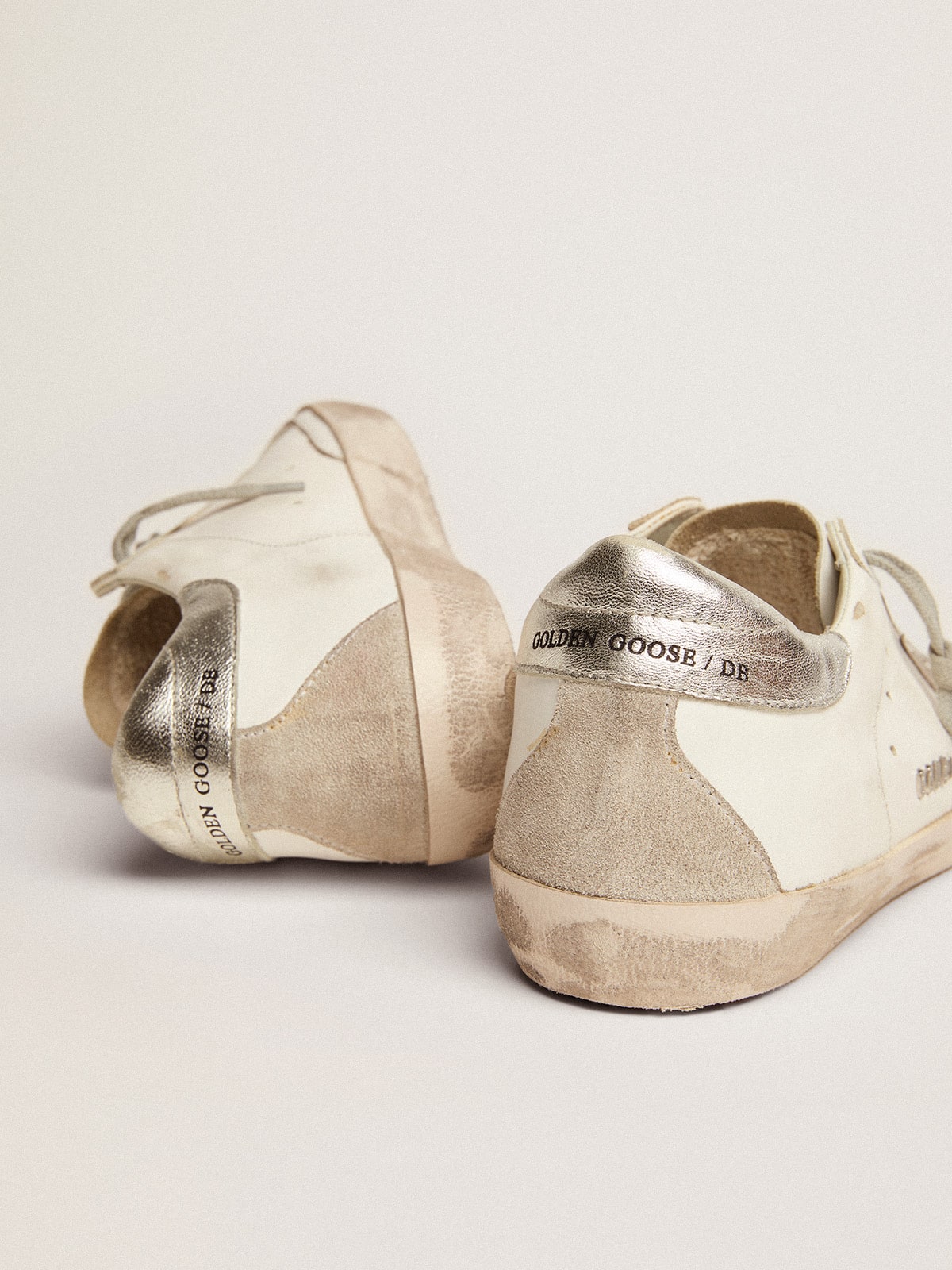 Women's Super-Star with silver heel tab and metal stud lettering - Golden Goose Women