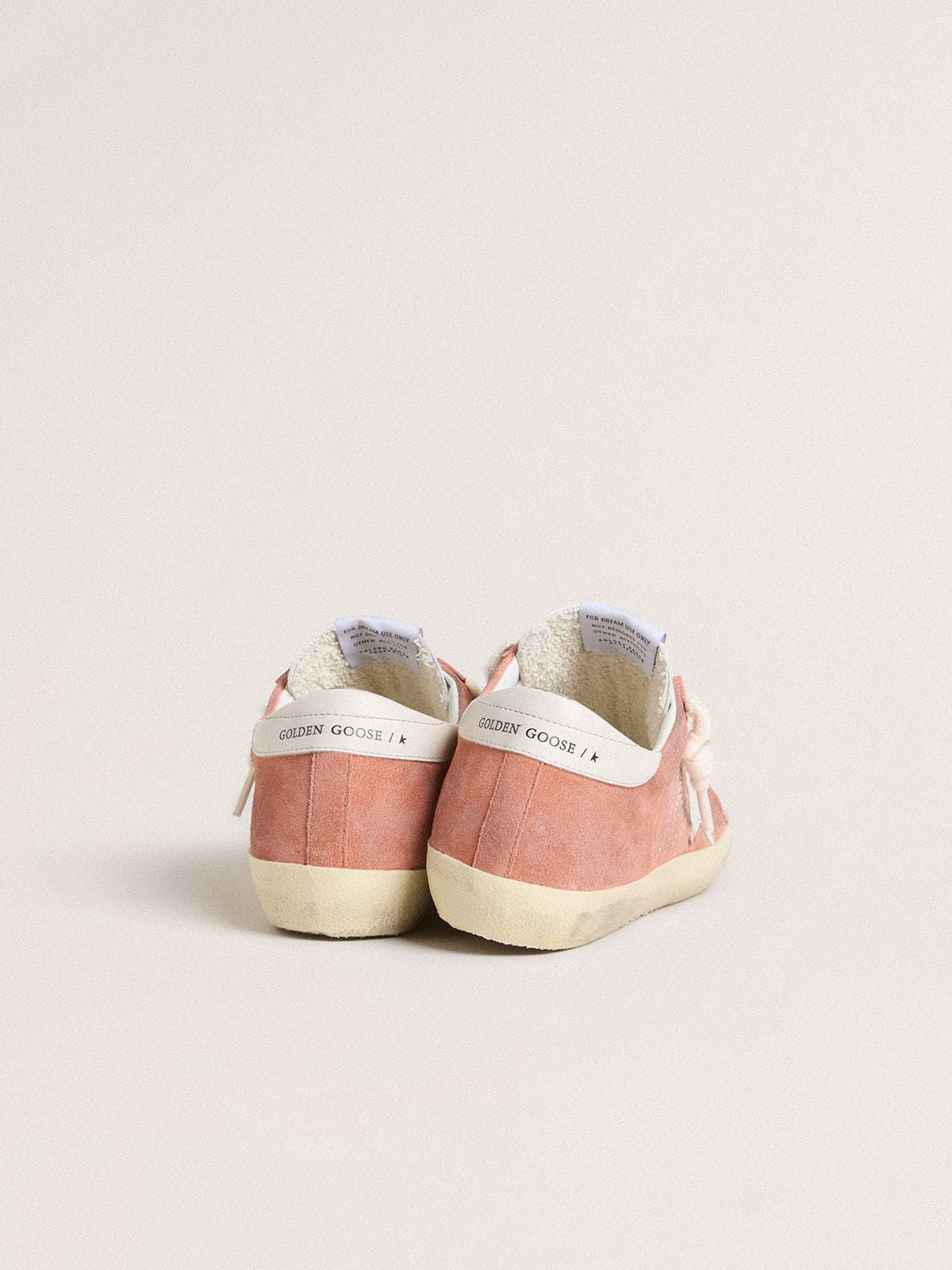 Women’s Super-Star in coral suede with white leather star and heel tab - Golden Goose Women