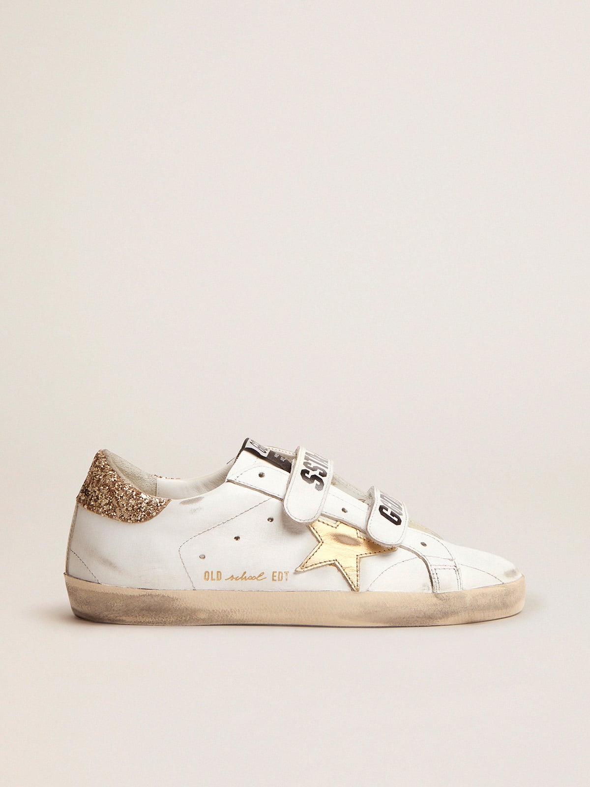 Women's Old School with gold star in laminated leather - Golden Goose Women