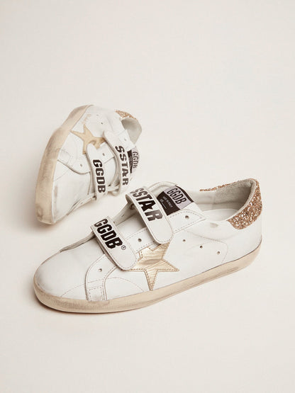 Women's Old School with gold star in laminated leather - Golden Goose Women