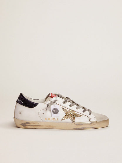 Women’s Super-Star  with blue heel tab and Swarovski crystal star - Golden Goose Women