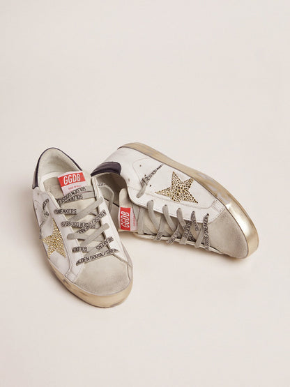 Women’s Super-Star  with blue heel tab and Swarovski crystal star - Golden Goose Women