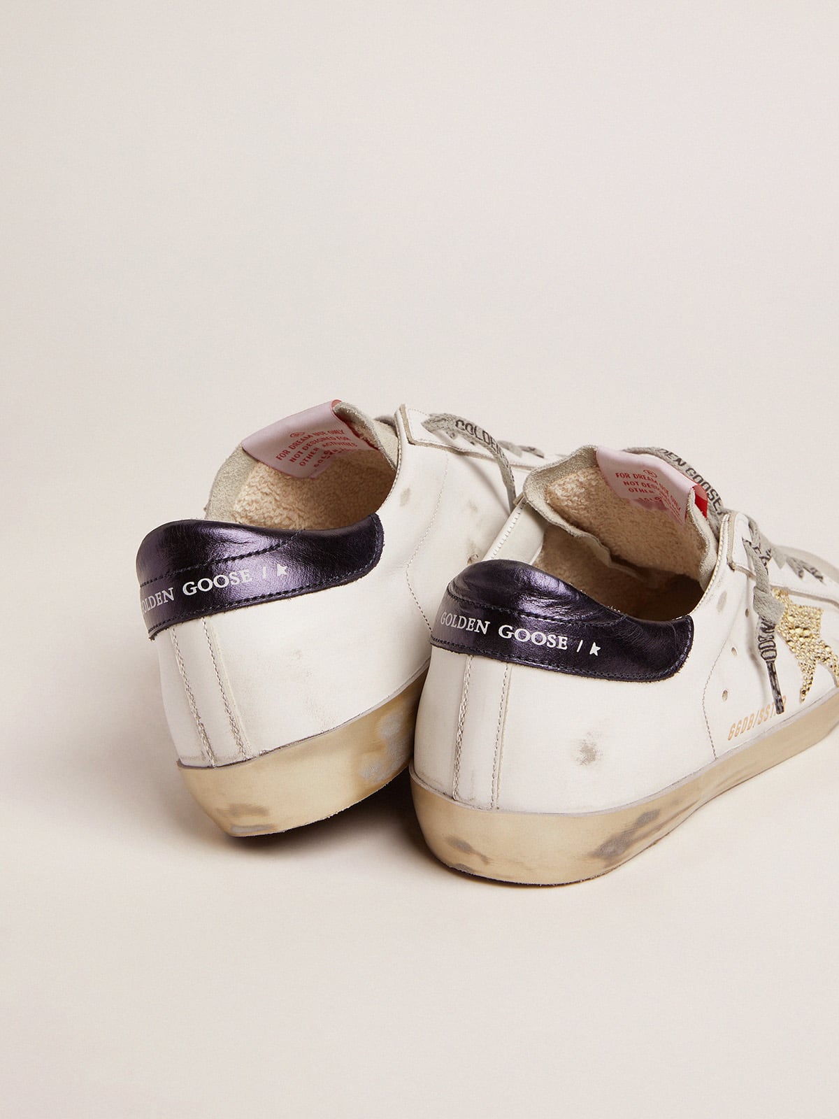 Women’s Super-Star  with blue heel tab and Swarovski crystal star - Golden Goose Women