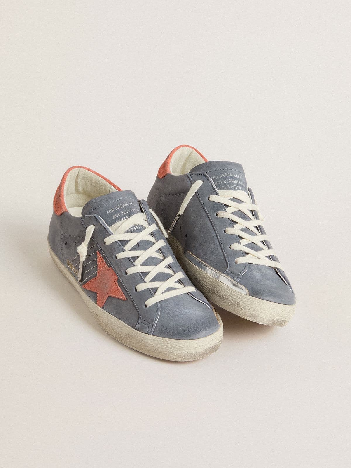 Women's Super Star in blue nubuck with pink suede star and heel tab - Golden Goose Women