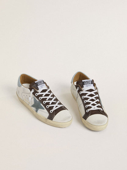 Women’s LTD Super-Star with light blue suede star and light blue canvas heel tab - Golden Goose Women