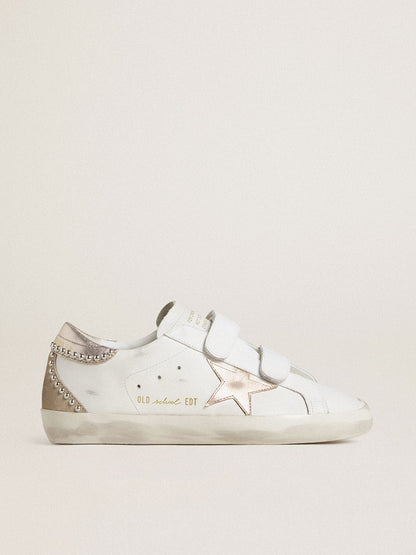 Women’s Old School LTD with rose gold metallic leather star and heel tab - Golden Goose Women