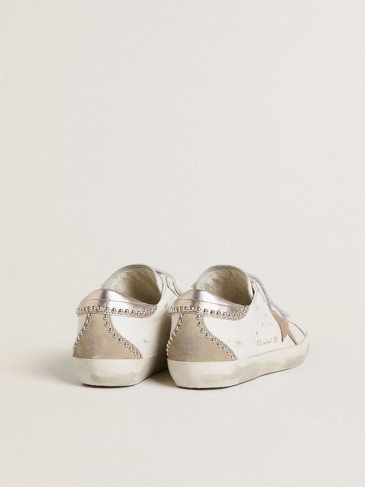 Women’s Old School LTD with rose gold metallic leather star and heel tab - Golden Goose Women