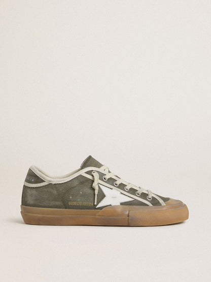 Women’s Super-Star LTD in green canvas with white leather star - Golden Goose Women