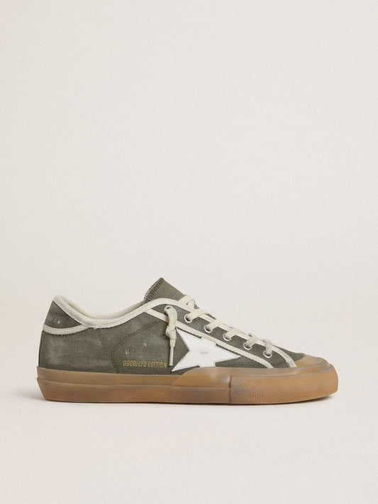 Women’s Super-Star LTD in green canvas with white leather star - Golden Goose Women