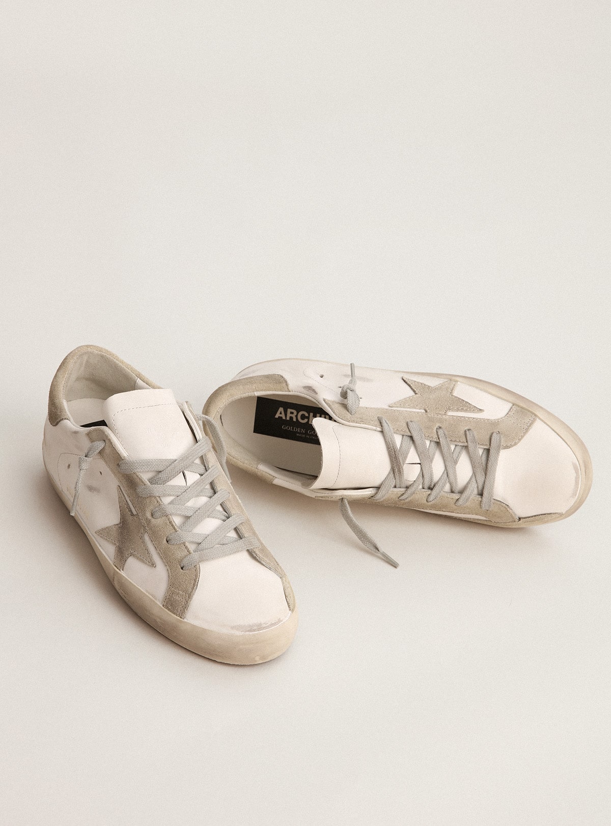 Women’s Super-Star with gray suede star and heel tab - Golden Goose Women