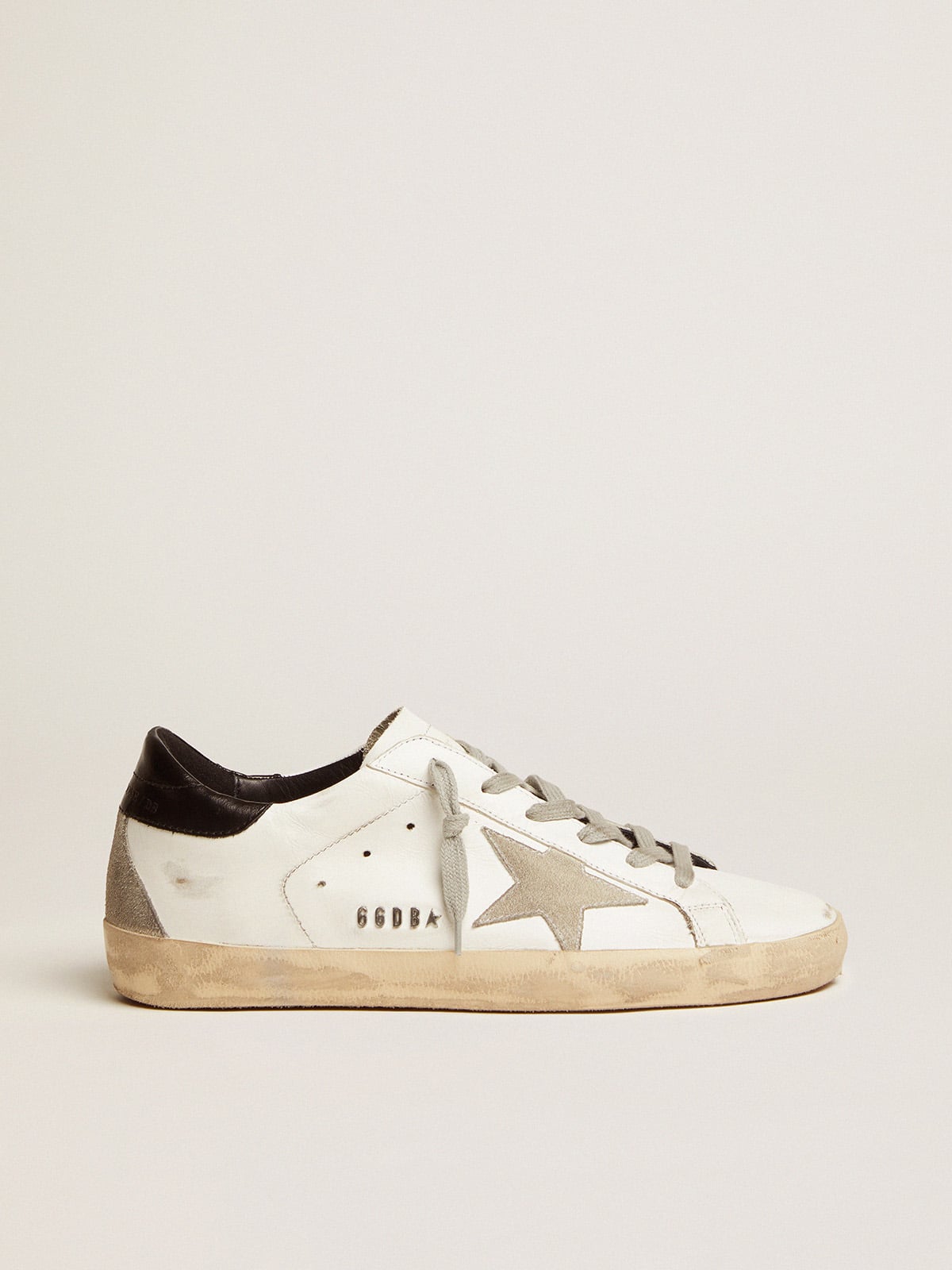 Women's Super-Star with black heel tab and metal stud lettering - Golden Goose Women