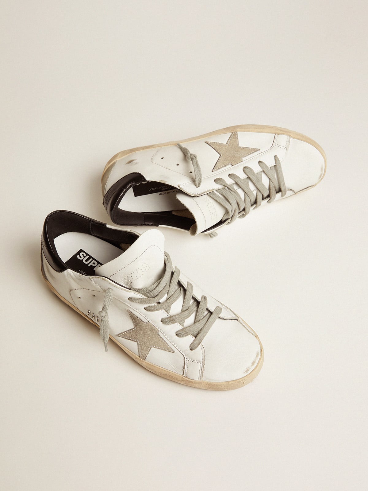 Women's Super-Star with black heel tab and metal stud lettering - Golden Goose Women