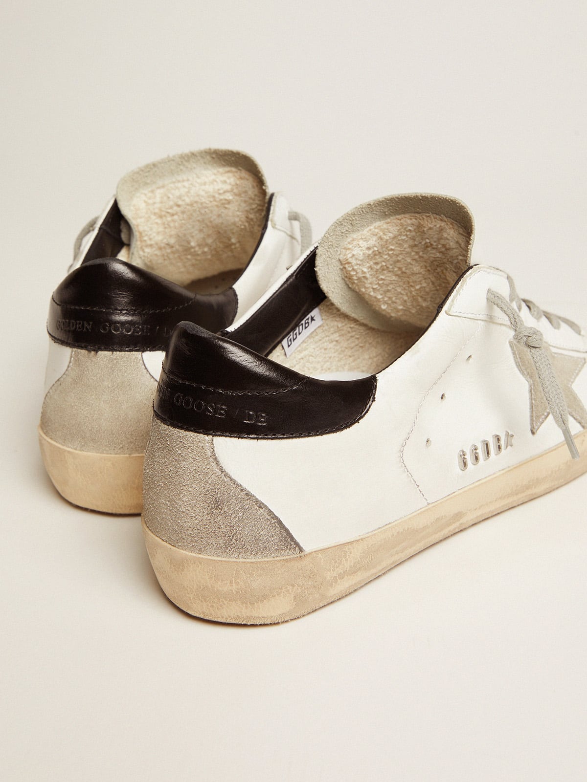 Women's Super-Star with black heel tab and metal stud lettering - Golden Goose Women