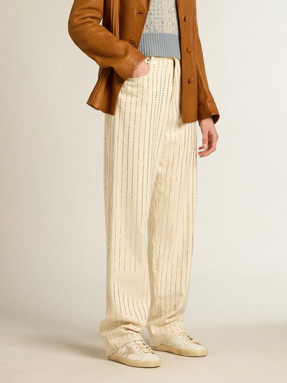 Women's Super-Star with a suede star and peach-pink glitter heel tab - Golden Goose Women