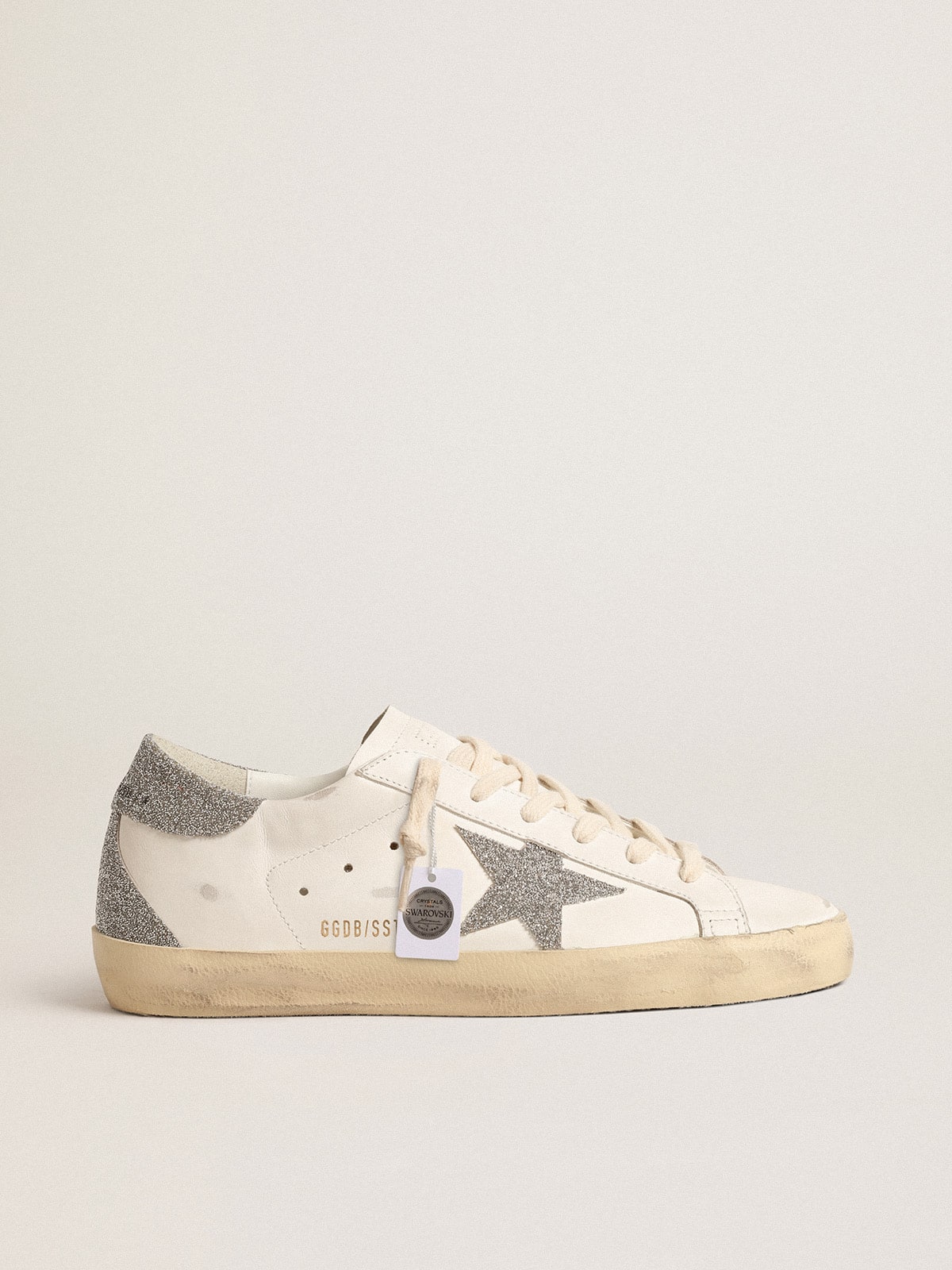 Women’s Super-Star with silver Swarovski crystal star and heel tab - Golden Goose Women