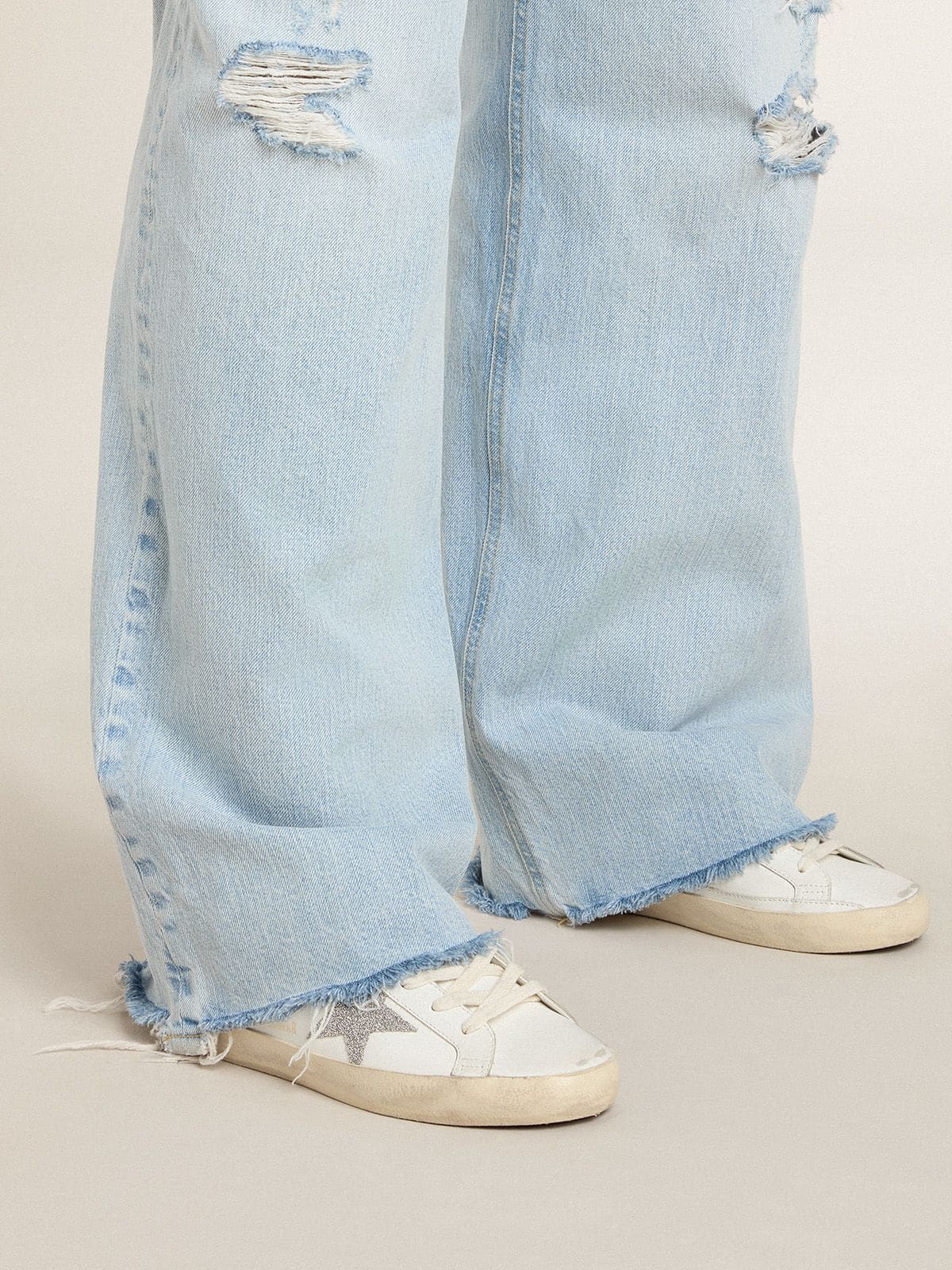 Women’s Super-Star with silver Swarovski crystal star and heel tab - Golden Goose Women