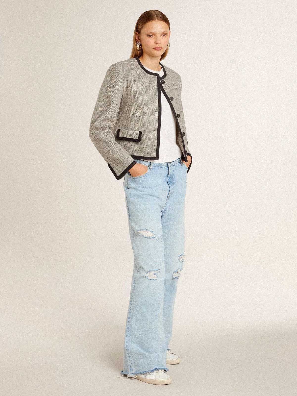 Women’s Super-Star with silver Swarovski crystal star and heel tab - Golden Goose Women