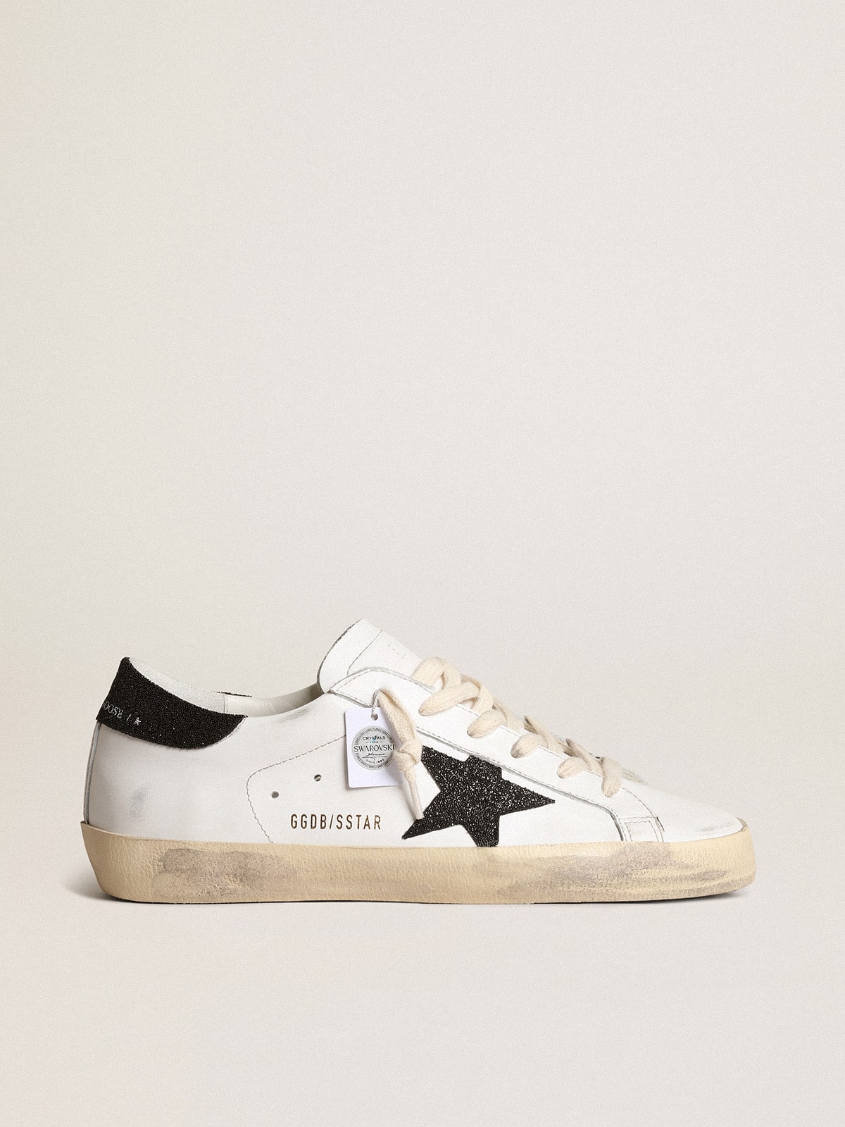 Sneaker black Swarovski crystals Super-Star LTD for women | Golden Goose - Golden Goose Women