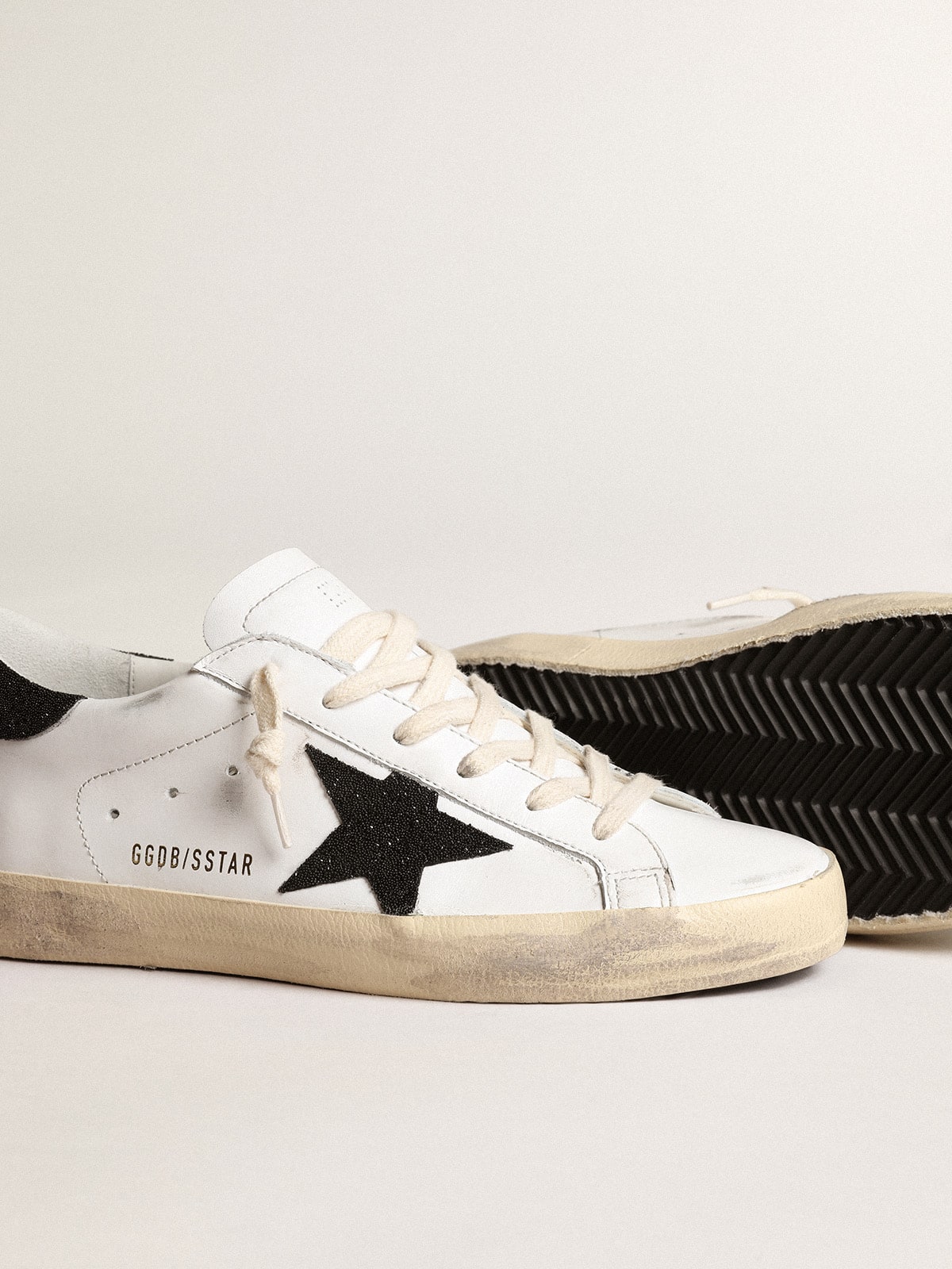 Sneaker black Swarovski crystals Super-Star LTD for women | Golden Goose - Golden Goose Women