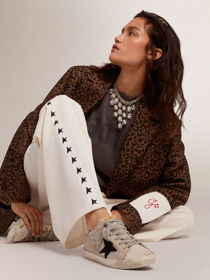 Women's Super-Star in leather with black star - Golden Goose Women