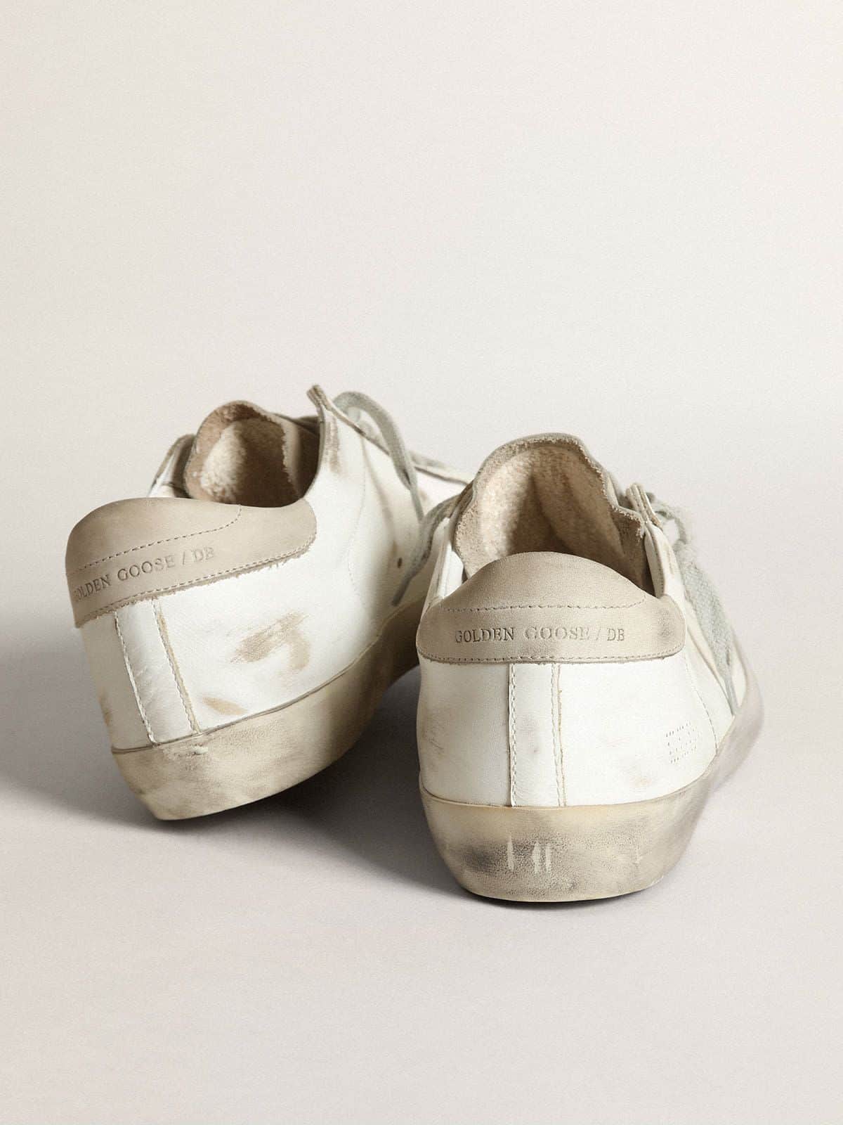 Women's Super-Star in white leather with perforated star and beige nubuck heel tab - Golden Goose Women