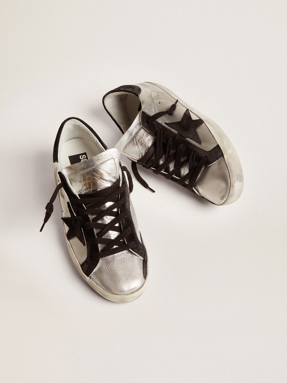 Women’s Super-Star sneakers in silver leather | Golden Goose - Golden Goose Women