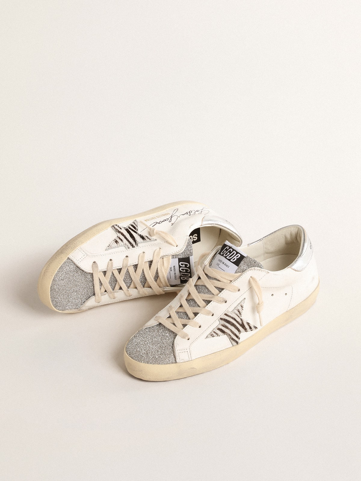 Super-Star with silver Swarovski crystal tongue - Golden Goose Women