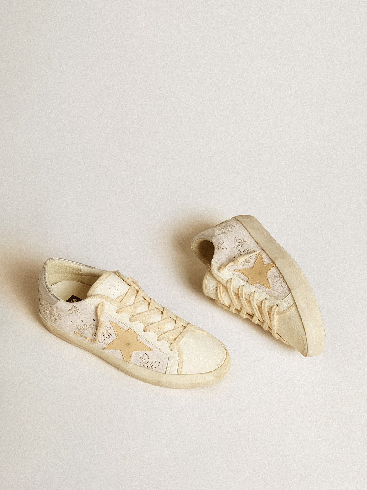 Women's Super-Star  with Swarovski crystals and smoke gray leather star - Golden Goose Women
