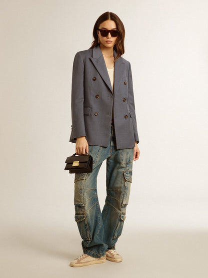 Woman's Super-Star in pale pink suede with suede star and platinum heel tab - Golden Goose Women