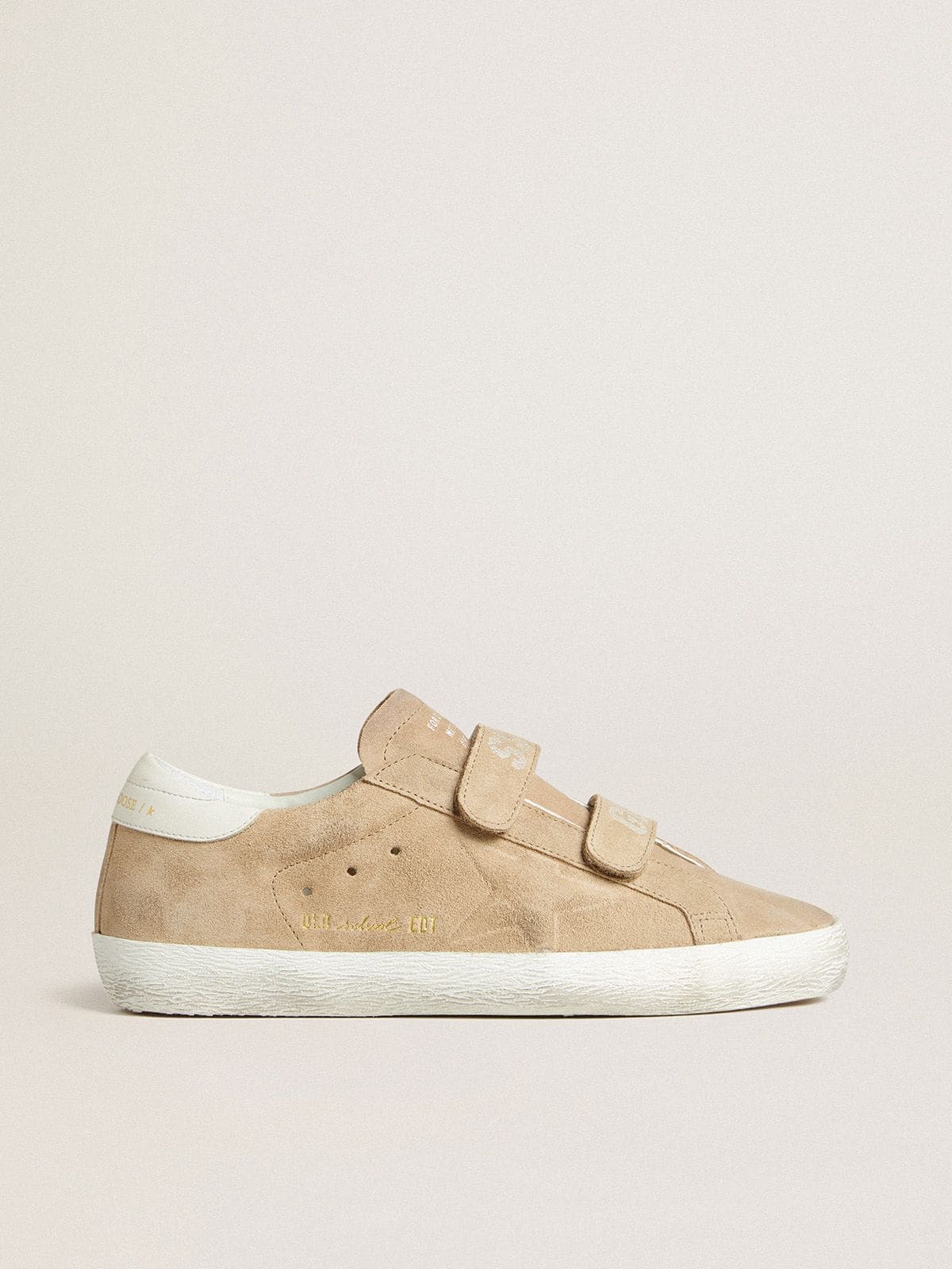 Women’s Old School in beige suede with white leather heel tab - Golden Goose Women