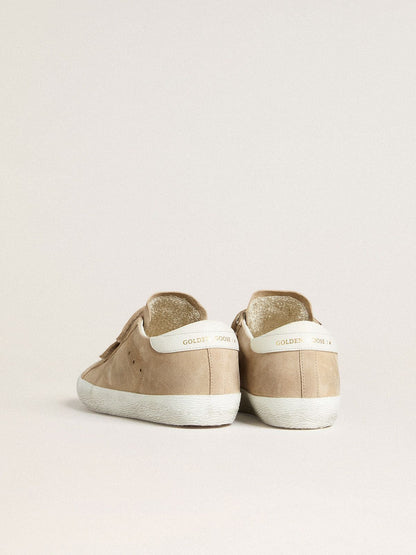 Women’s Old School in beige suede with white leather heel tab - Golden Goose Women
