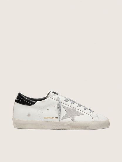 Women's Super-Star with white suede star and black croc-print leather heel tab - Golden Goose Women