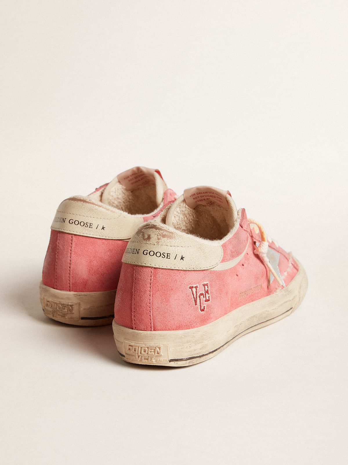 Women's Super-Star LTD in red suede with silver star and leather heel tab - Golden Goose Women