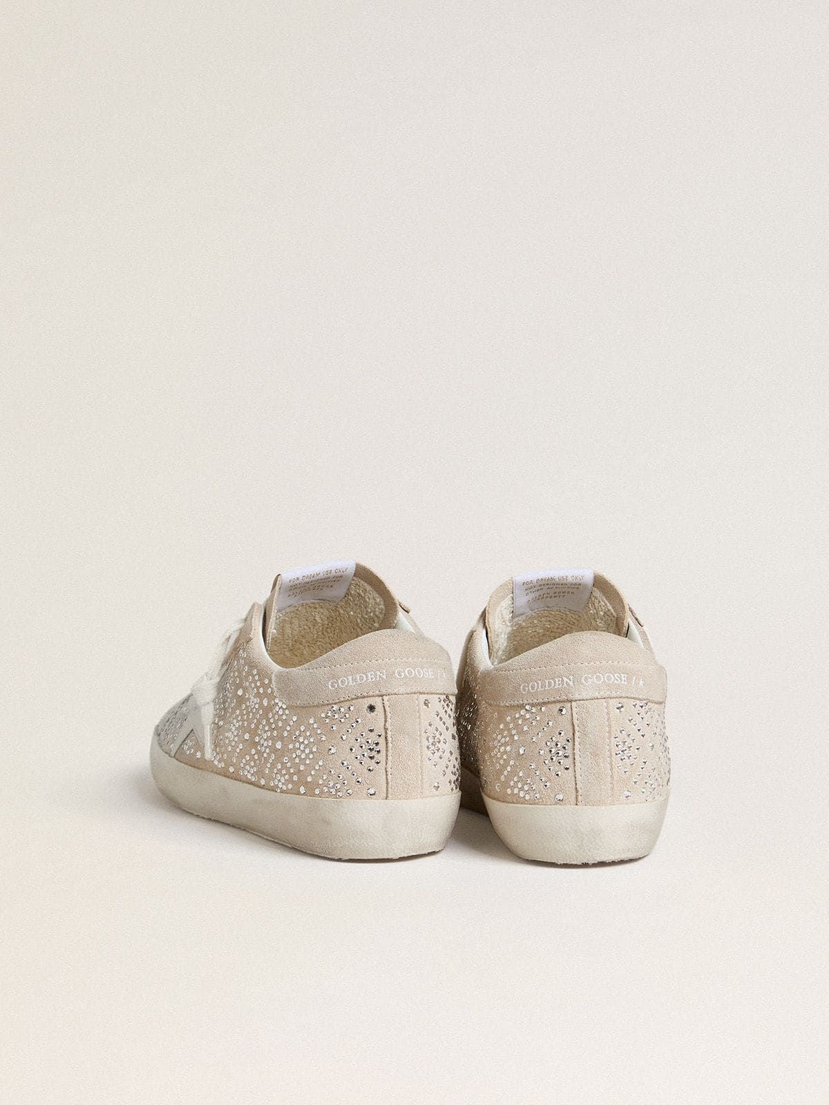 Women's Super-Star LTD in suede with Swarovski crystals and ice-gray leather star - Golden Goose Women
