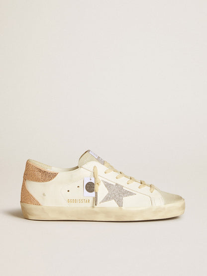 Women’s Super-Star in leather with Swarovski crystal star and heel tab - Golden Goose Women