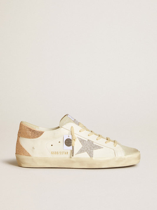 Women’s Super-Star in leather with Swarovski crystal star and heel tab - Golden Goose Women