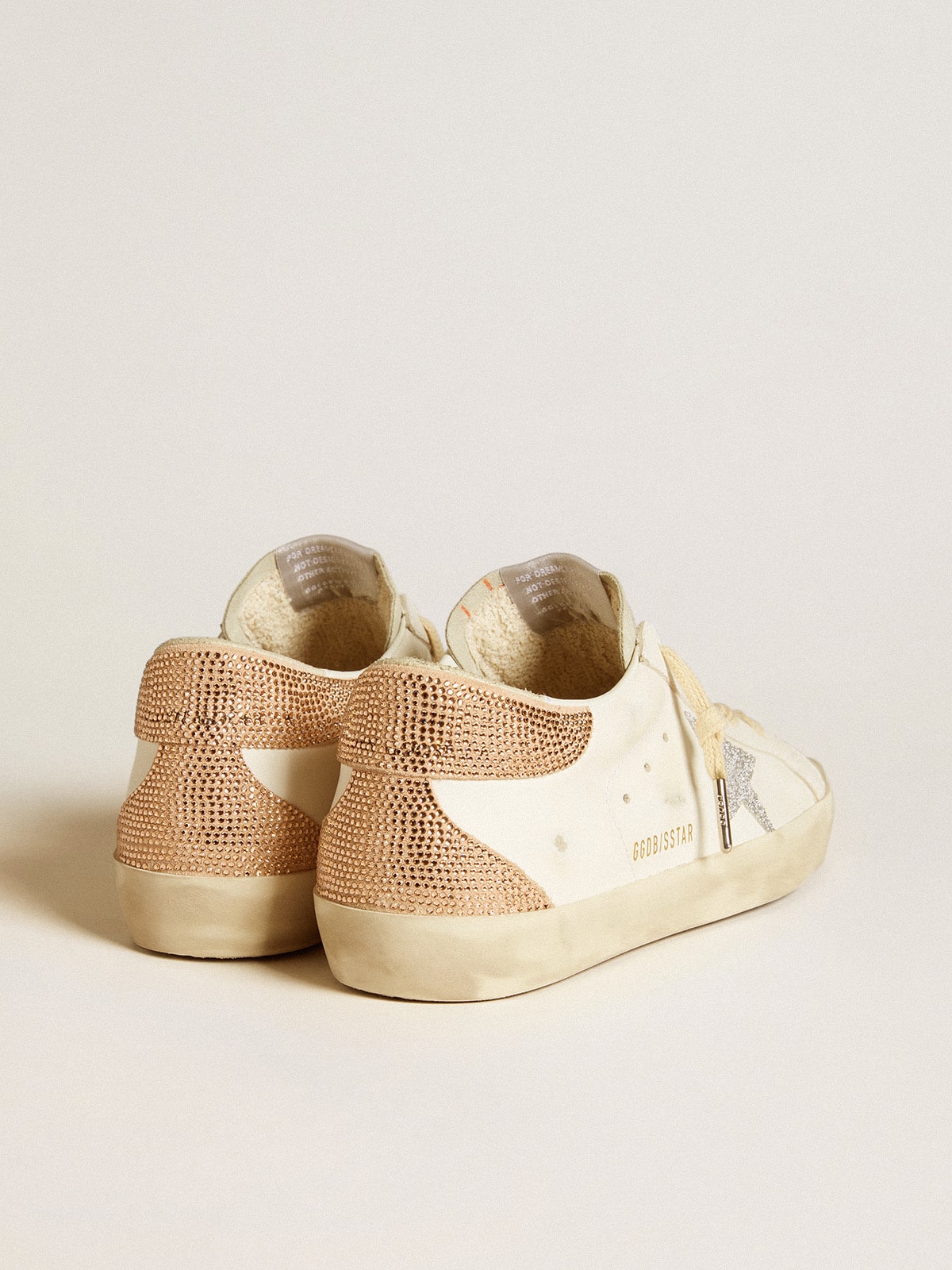 Women’s Super-Star in leather with Swarovski crystal star and heel tab - Golden Goose Women