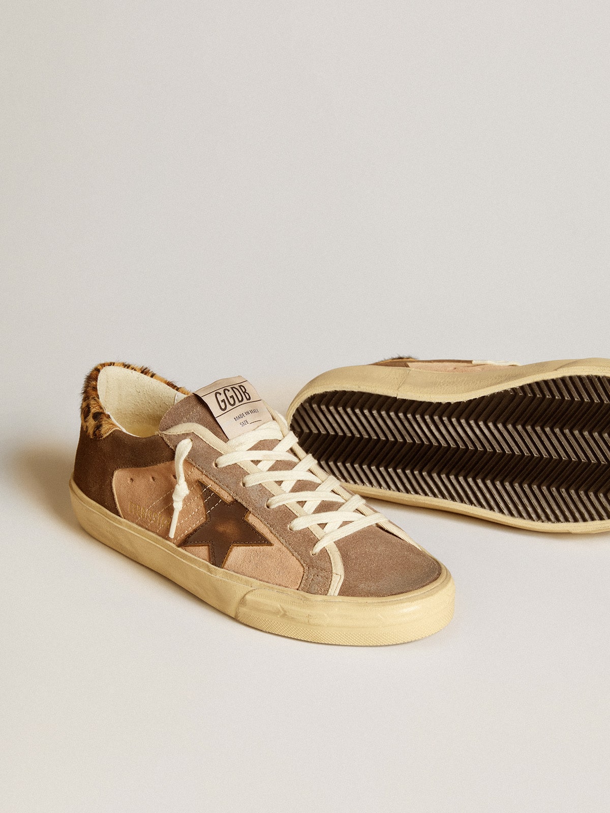 Women’s Super-Star in suede with leather star and pony skin heel tab - Golden Goose Women