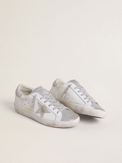 Women’s Super-Star with gray suede star and silver glitter inserts - Golden Goose Women
