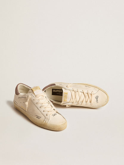 Women's Super-Star in nappa leather with perforated star and suede heel tab - Golden Goose Women