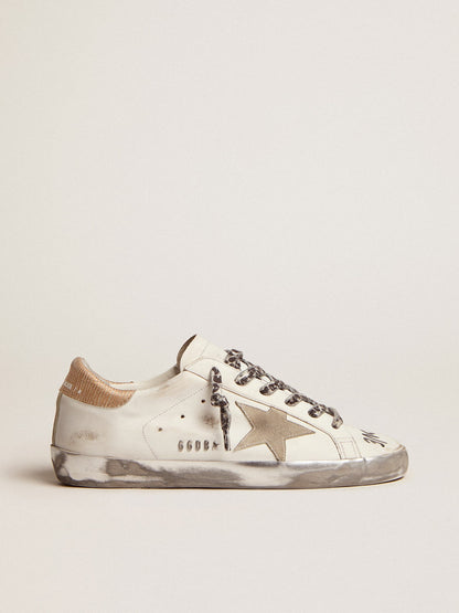 Women's Super-Star in white leather with gray suede star - Golden Goose Women