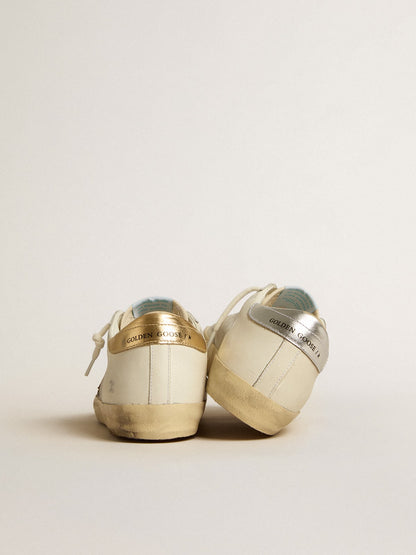Super-Star in white leather and suede with silver and gold leather star - Golden Goose Women