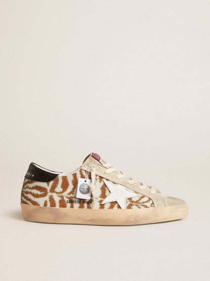 Super-Star  in zebra-effect Swarovski with a white leather star - Golden Goose Women