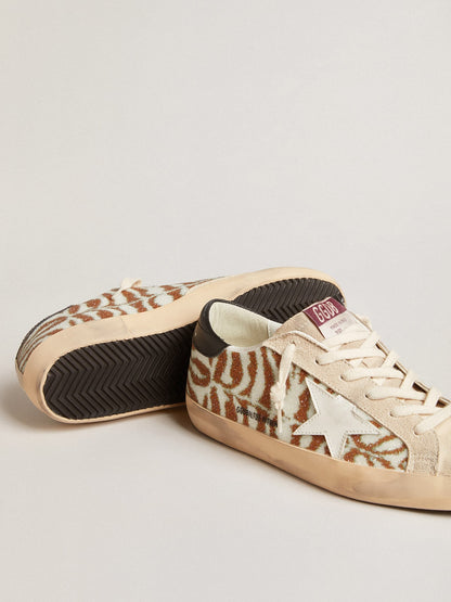 Super-Star  in zebra-effect Swarovski with a white leather star - Golden Goose Women