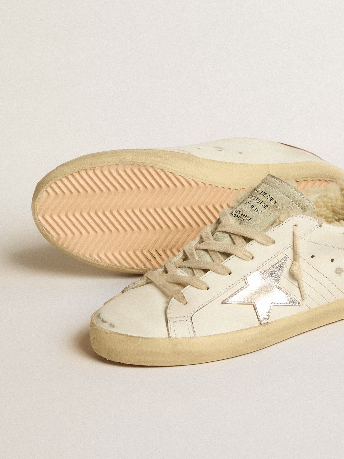 Super-Star with silver leather star and crocodile-print leather heel tab - Golden Goose Women