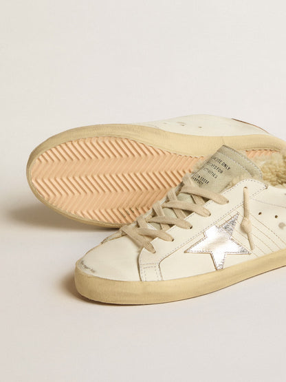 Super-Star with silver leather star and crocodile-print leather heel tab - Golden Goose Women